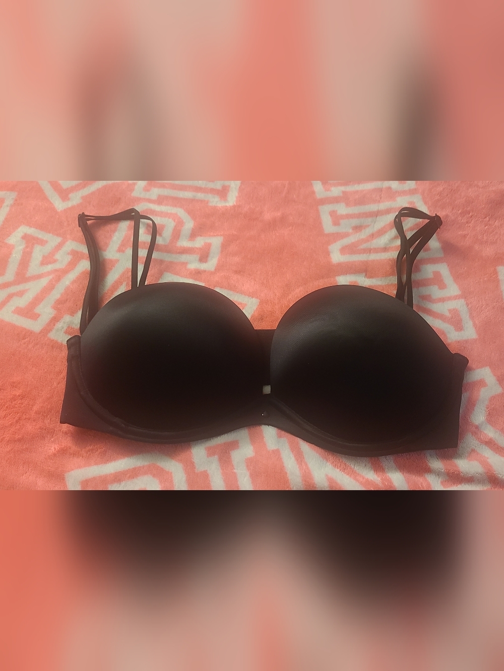 Victoria's Secret Black Strapless Convertible Bra with Removable Straps- 34D